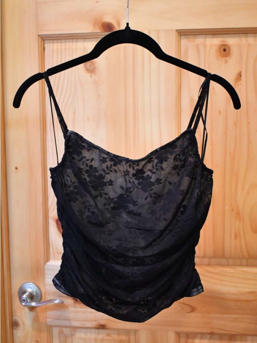 Buckle Black Sheer Floral Lace Corset Camisole Strapless or Spaghetti-Strap S - Picture 3 of 6